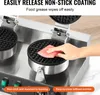 A hand is shown cleaning a waffle iron. The waffle iron has a non-stick coating. Náhled obrázku produktu