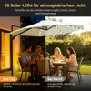 Faziango Sonnenschirm Ampelschirm 3x3 m Beige mit Solar LED Produktbild-Vorschau 6