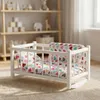 Culla in legno, letto per bambole WHITE con materasso e Anteprima dell’immagine prodotto 5