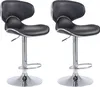 Two black bar stools with silver accents on a white background. Podgląd zdjęcia produktu
