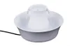 A white pet water fountain with water flowing from the top into a basin. Produktbild-Vorschau