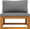 A front view of a modular sofa section with gray cushions and a wooden frame, isolated on a white background. Anteprima dell’immagine prodotto