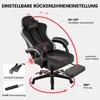 A gaming chair with various features highlighted with text and graphics. Voir les images du produit