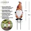 2er Set Gartenstecker Zwerg H48cm Metall Beetstecker Gnom Produktbild-Vorschau 2