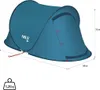 A blue pop-up camping tent with dimensions and weight indicated. Anteprima dell’immagine prodotto