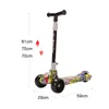 Kinderroller mit LED-Räder Klappbar für Kinder ab 2 Jahre Produktbild-Vorschau 3