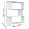 vidaXL Bücherregal/Raumteiler Weiß 80x24x96 cm Produktbild-Vorschau 9