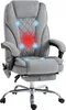 A gray ergonomic office chair with a footrest and massage features. Produktbild-Vorschau