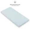 A light blue baby crib mattress pad is shown on a white background. Produktbild-Vorschau