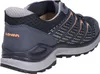 Side view of a blue and orange hiking shoe. Voir les images du produit