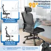 UISEBRT Bürostuhl Schwarz, Ergonomischer Schreibtischstuhl, Produktbild-Vorschau 7