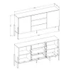 Moderne beige Küche Anrichte Wohnzimmer 3 Schubladen 2 Produktbild-Vorschau 6