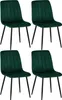 DELUKE® 4er Set Stühle LENZ Samt - 88x45x53cm, grün, Metall Produktbild-Vorschau 1