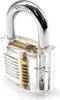 A transparent padlock showing its internal mechanisms. Podgląd zdjęcia produktu