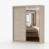 Schwebetürenschrank Kleiderschrank Schrank 183 cm Sonoma Produktbild-Vorschau 7