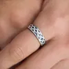 MATERIA by Matthias Wagner Damen Herren Ring Netzmuster 925 Produktbild-Vorschau 2