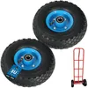 Two black pneumatic wheels with blue rims and a red hand truck are displayed against a white background. Anteprima dell’immagine prodotto