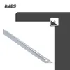 A product shot of a silver metal profile with triangular cutouts, set against a white and gray background. A small square overlay in the top right corner shows a gradient with '2%' text. Produktbild-Vorschau