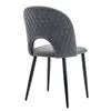 A gray upholstered chair with black legs is shown from the back. Produktbild-Vorschau