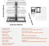 A diagram and specifications for a kitchen cabinet organizer. Náhled obrázku produktu