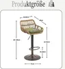 LVHOM 2er Set Barhocker Rattan mit Metallsockel, Barstuhl Produktbild-Vorschau 7