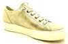 A single gold metallic leather sneaker with a white platform sole and white laces, shown from a side angle against a white background. Produktbild-Vorschau