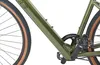 Close-up view of the frame, crankset, and front wheel of a green bicycle. Produktbild-Vorschau