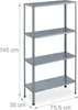 Relaxdays Pozinkovaný kovový regál, rozmery: 145 x 75,5 x Náhľad obrázku produktu 4