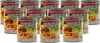 A collection of canned fruit cocktail products arranged in a grid. Produktbild-Vorschau