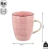 Kaffeebecher Steingut 6er Set rosa 360ml 9x11cm Tasse Produktbild-Vorschau 2
