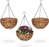 Set di 3 vasi sospesi Relaxdays, inserto in cocco, A x P: Anteprima dell’immagine prodotto 1