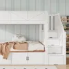Dvoupatrová postel Merax 90x200 cm se schodištěm s úložným Náhled obrázku produktu 8