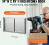 SucceBuy 863x482mm Double BBQ Zugang Tür, Edelstahl Flush Produktbild-Vorschau 2