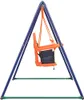 A child's swing set with an orange seat and black fabric. Náhľad obrázku produktu