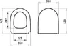 Diagram showing the dimensions of a toilet seat. Náhled obrázku produktu