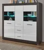 Highboard "Briard" in weiß Hochglanz und grau Stone Wohn- Produktbild-Vorschau 1
