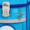 A close-up of a blue backpack with a dolphin charm and a McNeil logo tag. Voir les images du produit