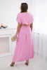 Hellrosa Damen Sommer Maxikleid mit Wickelausschnitt Produktbild-Vorschau 3