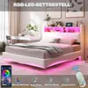 Závěsné designové čalouněné lůžko 160x200 v lněné látce, Náhled obrázku produktu 4
