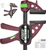 A maroon and black quick clamp with green accents is shown against a white background. A smaller inset image shows a diagram of the clamp's operation and dimensions. Náhled obrázku produktu
