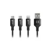 prio Câble 3in1 Micro USB & USB C & Lightning vers USB A 3A Voir les images du produit 1