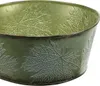 Pflanzschale Herbstdeko Ahornblätter Metalltopf grün Ø25cm Produktbild-Vorschau 2