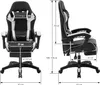 ML-Design Gaming Stuhl mit Fußstütze, Schwarz-Weiß aus Produktbild-Vorschau 6