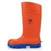 A single orange and blue work boot is shown against a white background. Produktbild-Vorschau