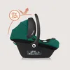 A side view of a green and black baby car seat with a sun protection graphic overlay. Náhľad obrázku produktu