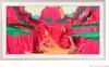 A painting of a canyon scene with people and boats. Voir les images du produit