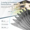 A marketing image showing a modern house with a pool and garden, with a close-up of a reclining chair's adjustable backrest. Produktbild-Vorschau
