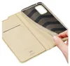 A hand is shown inserting a phone into a beige flip case. Náhled obrázku produktu