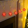 LED Lichterkette Sterne rot 5 warm weiße LEDs 6 cm Ø Timer Produktbild-Vorschau 1