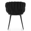 A black chair with a woven back and black metal legs on a white background. Podgląd zdjęcia produktu